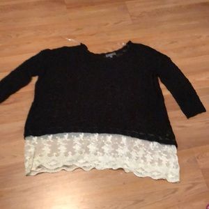 Sheer plus size sweater